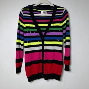Vintage Y2K Justice Rainbow Sequin Long Cardigan Sweater